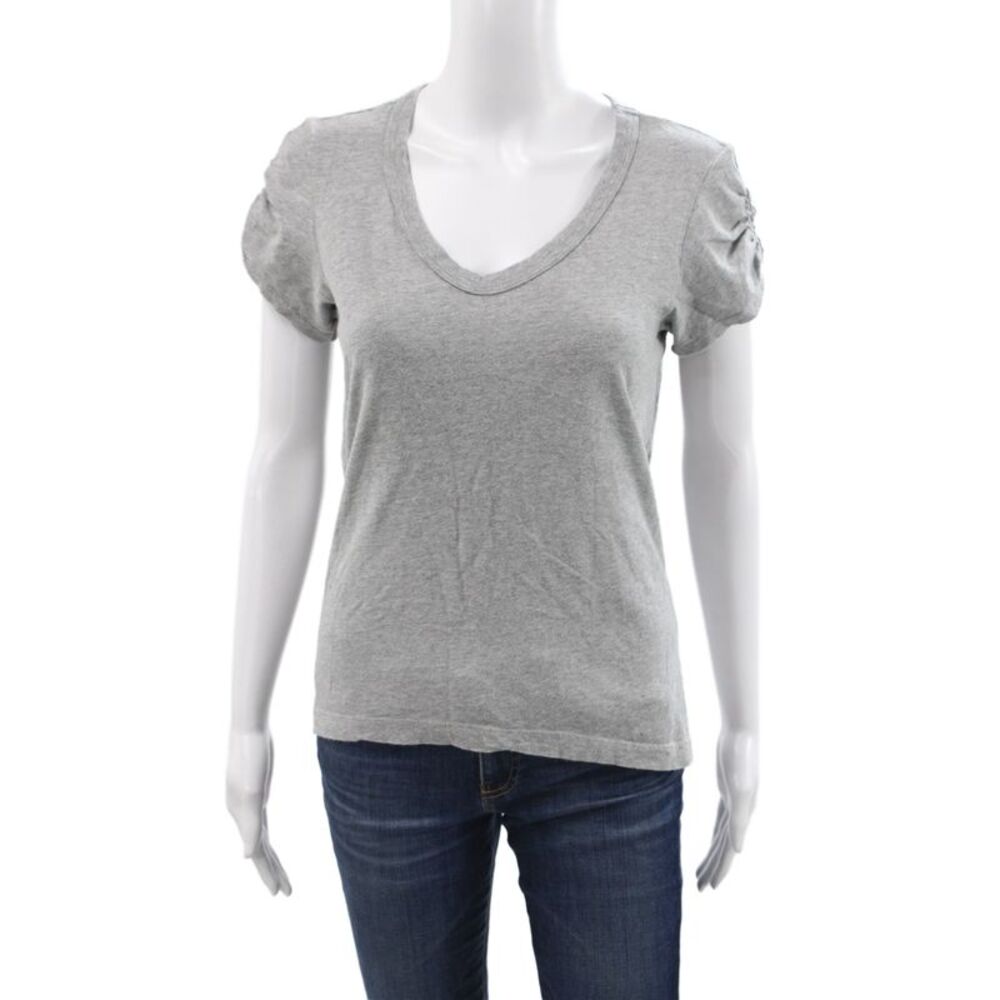 Wilt Women Basic Gray V-Neck Short Sleeve T-Shirt 100% Cotton Casual Size XS